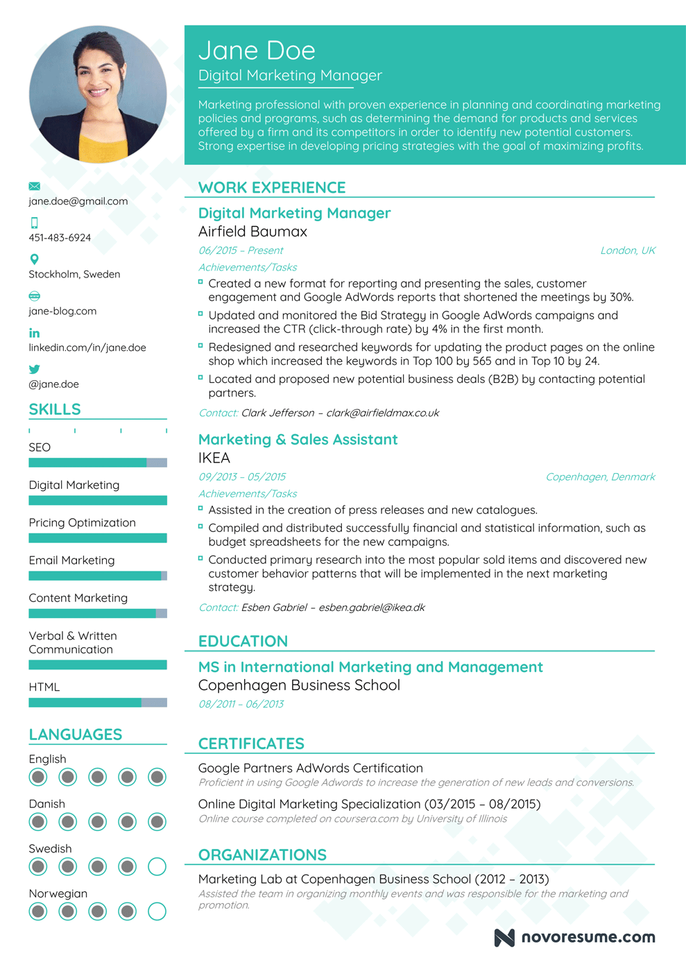 functional resume template example